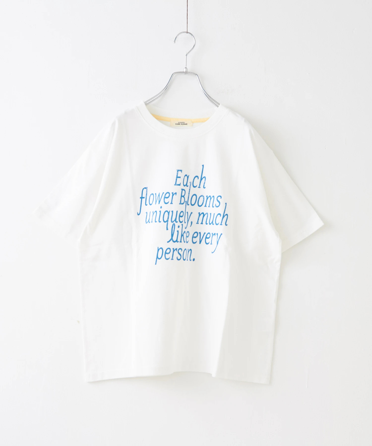 CUBE SUGAR(キューブシュガー) |21/-シルケット風天竺 接触冷感 ロゴプリント Tシャツ