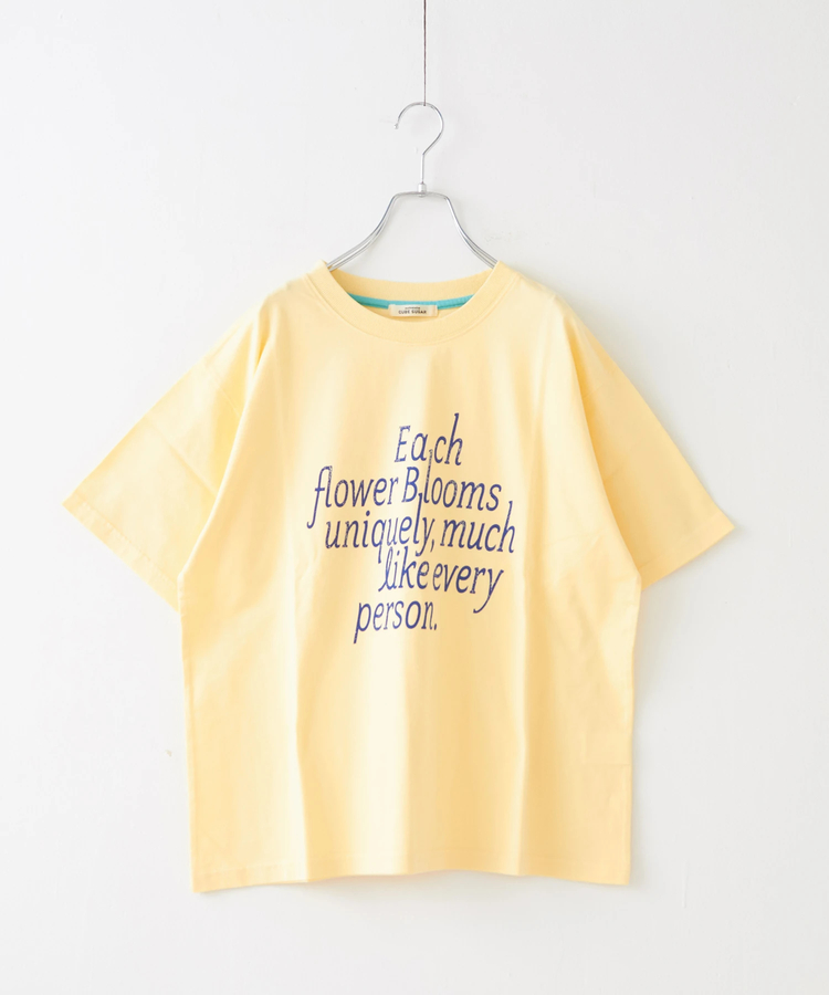 CUBE SUGAR(キューブシュガー) |21/-シルケット風天竺 接触冷感 ロゴプリント Tシャツ