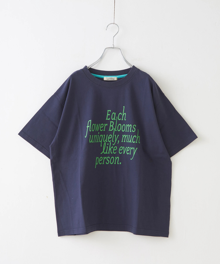 CUBE SUGAR(キューブシュガー) |21/-シルケット風天竺 接触冷感 ロゴプリント Tシャツ