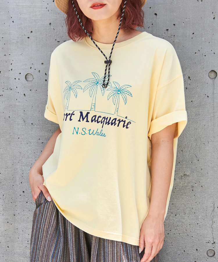 CUBE SUGAR(キューブシュガー) |21/-シルケット風天竺 接触冷感 裾タック Tシャツ