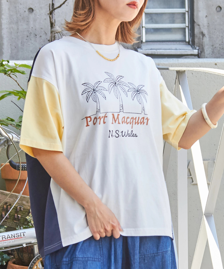 CUBE SUGAR(キューブシュガー) |21/-シルケット風天竺 接触冷感 裾タック Tシャツ