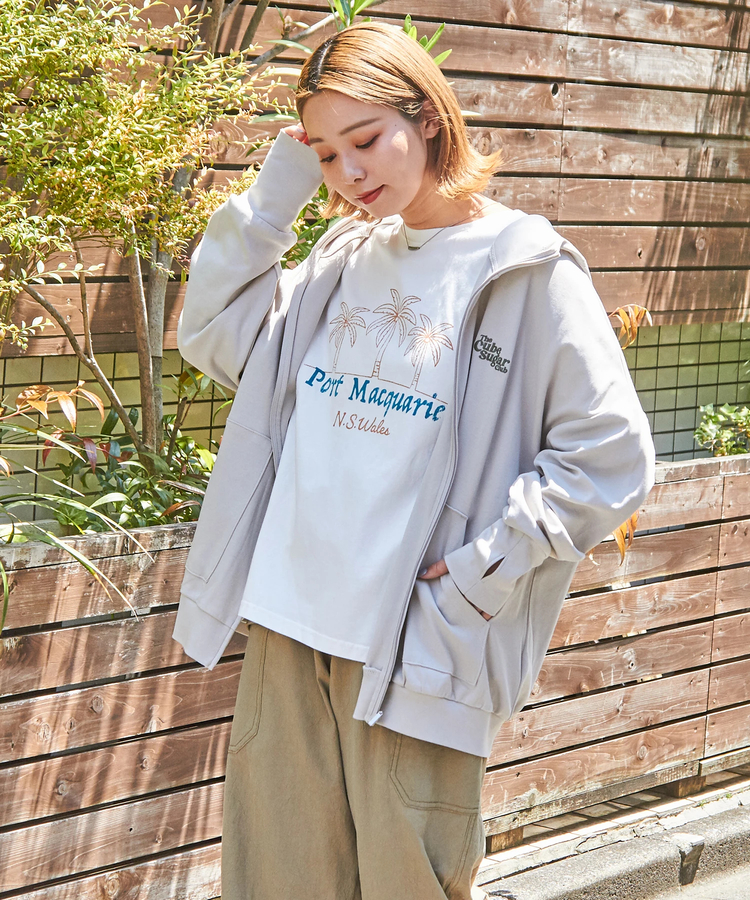 CUBE SUGAR(キューブシュガー) |21/-シルケット風天竺 接触冷感 裾タック Tシャツ