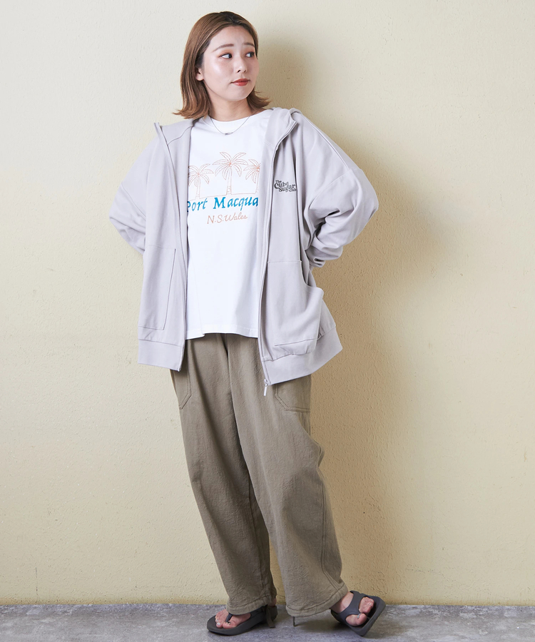 CUBE SUGAR(キューブシュガー) |21/-シルケット風天竺 接触冷感 裾タック Tシャツ
