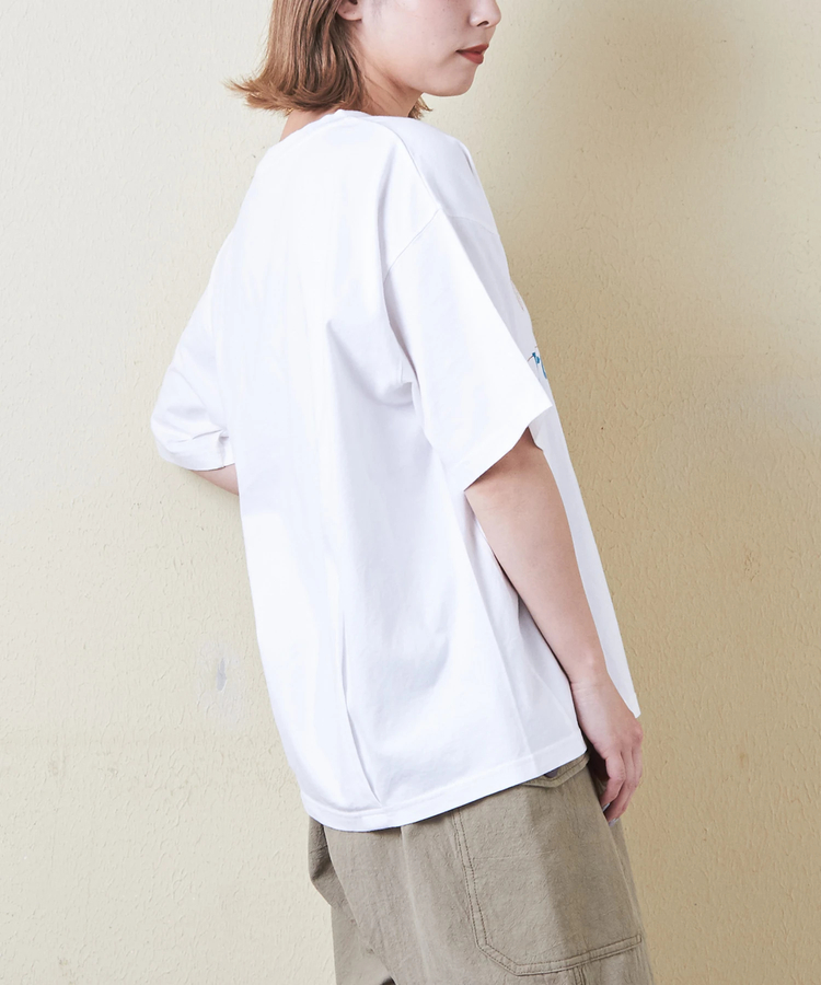 CUBE SUGAR(キューブシュガー) |21/-シルケット風天竺 接触冷感 裾タック Tシャツ