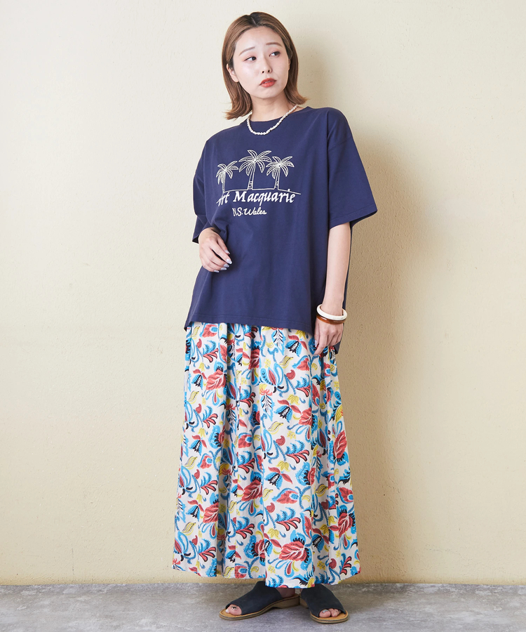 CUBE SUGAR(キューブシュガー) |21/-シルケット風天竺 接触冷感 裾タック Tシャツ