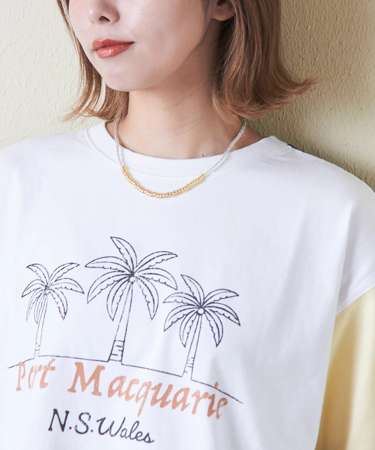CUBE SUGAR(キューブシュガー) |21/-シルケット風天竺 接触冷感 裾タック Tシャツ