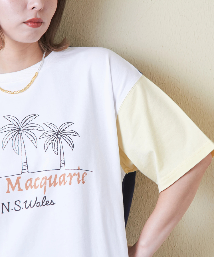 CUBE SUGAR(キューブシュガー) |21/-シルケット風天竺 接触冷感 裾タック Tシャツ