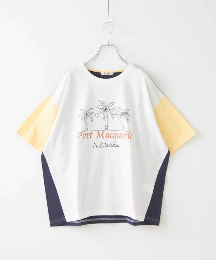 CUBE SUGAR(キューブシュガー) |21/-シルケット風天竺 接触冷感 裾タック Tシャツ