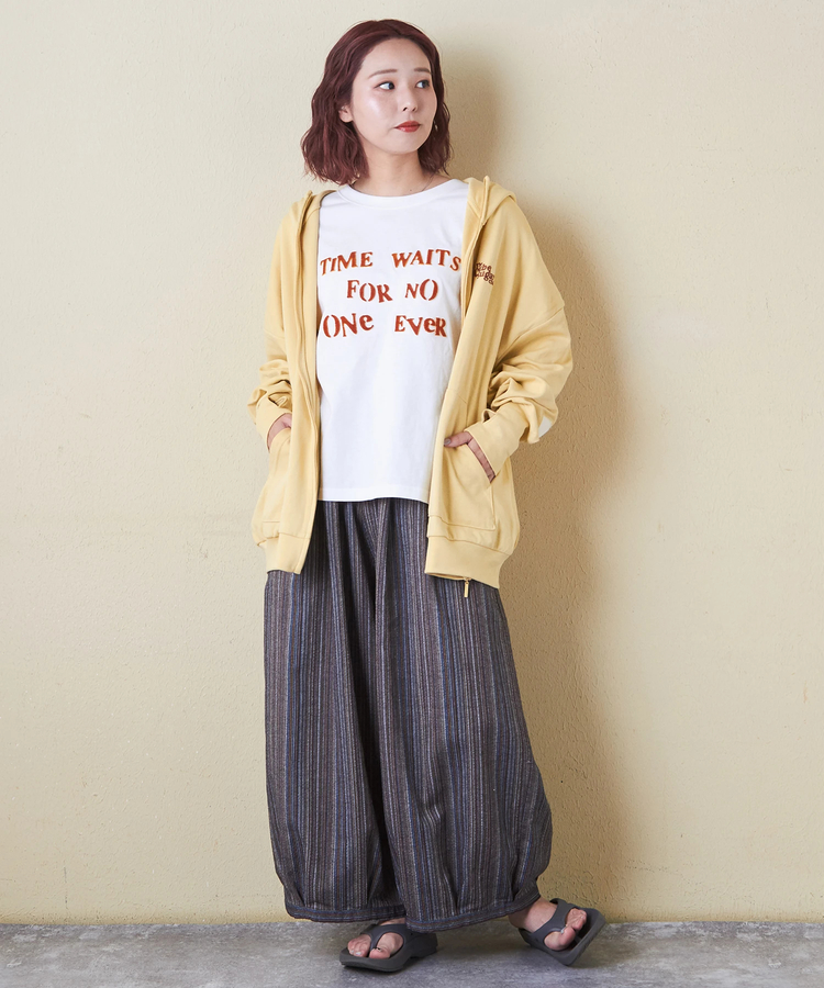 CUBE SUGAR(キューブシュガー) |【6/12(木)販売】21/-OE天竺 フレンチスリーブ ブラシ刺繍 ロゴ Tシャツ