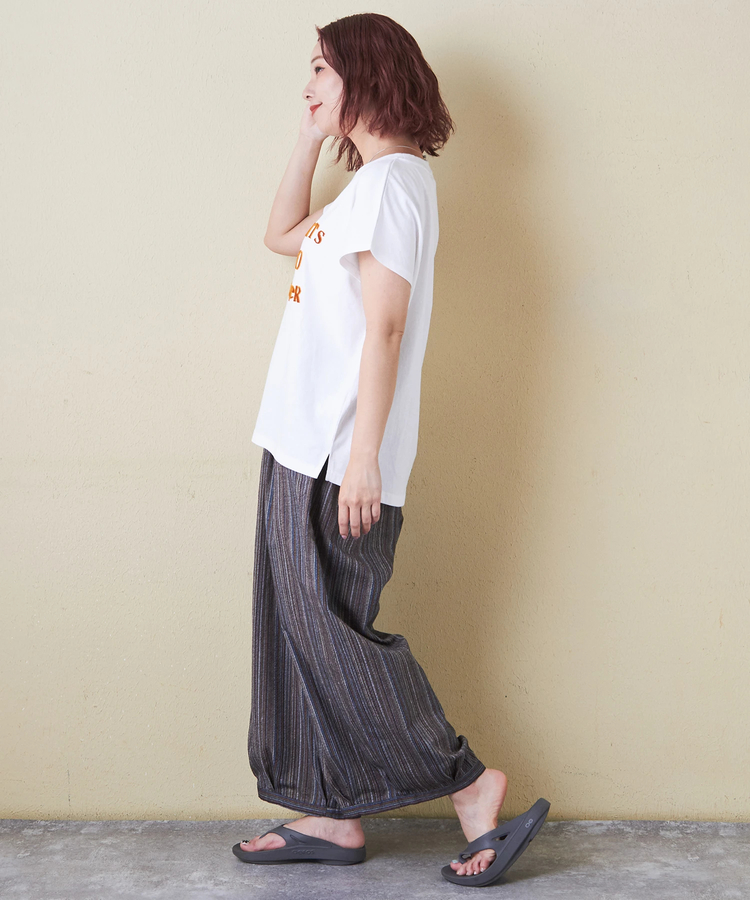 CUBE SUGAR(キューブシュガー) |【6/12(木)販売】21/-OE天竺 フレンチスリーブ ブラシ刺繍 ロゴ Tシャツ