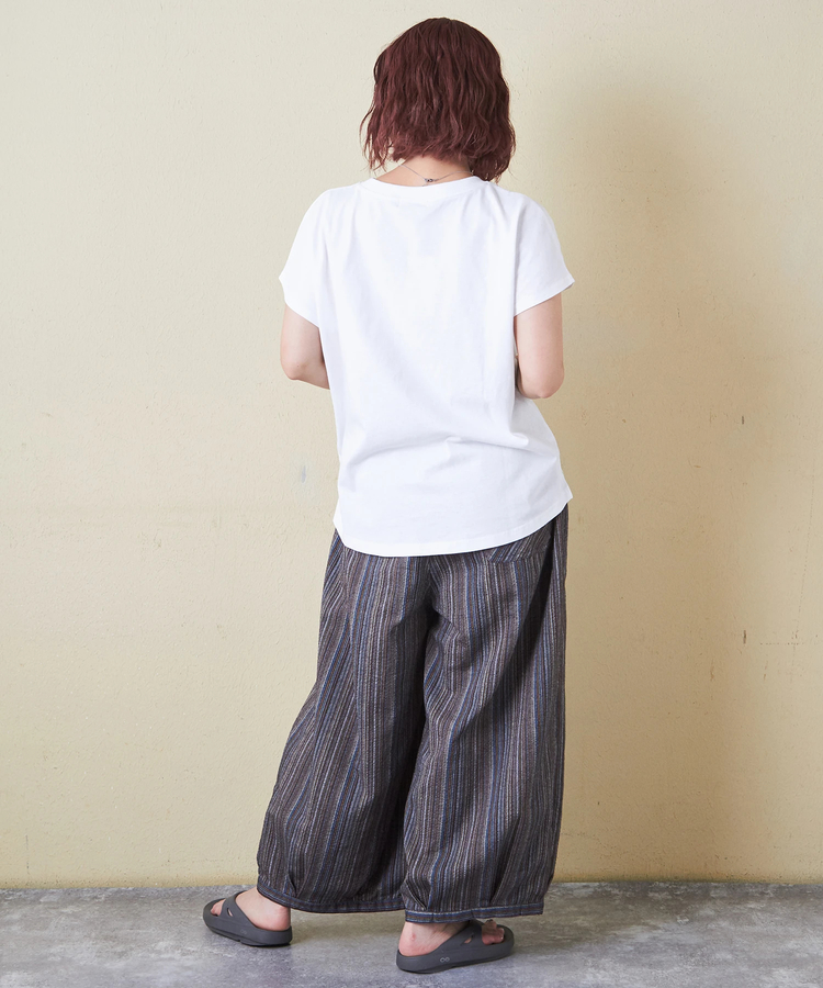 CUBE SUGAR(キューブシュガー) |【6/12(木)販売】21/-OE天竺 フレンチスリーブ ブラシ刺繍 ロゴ Tシャツ