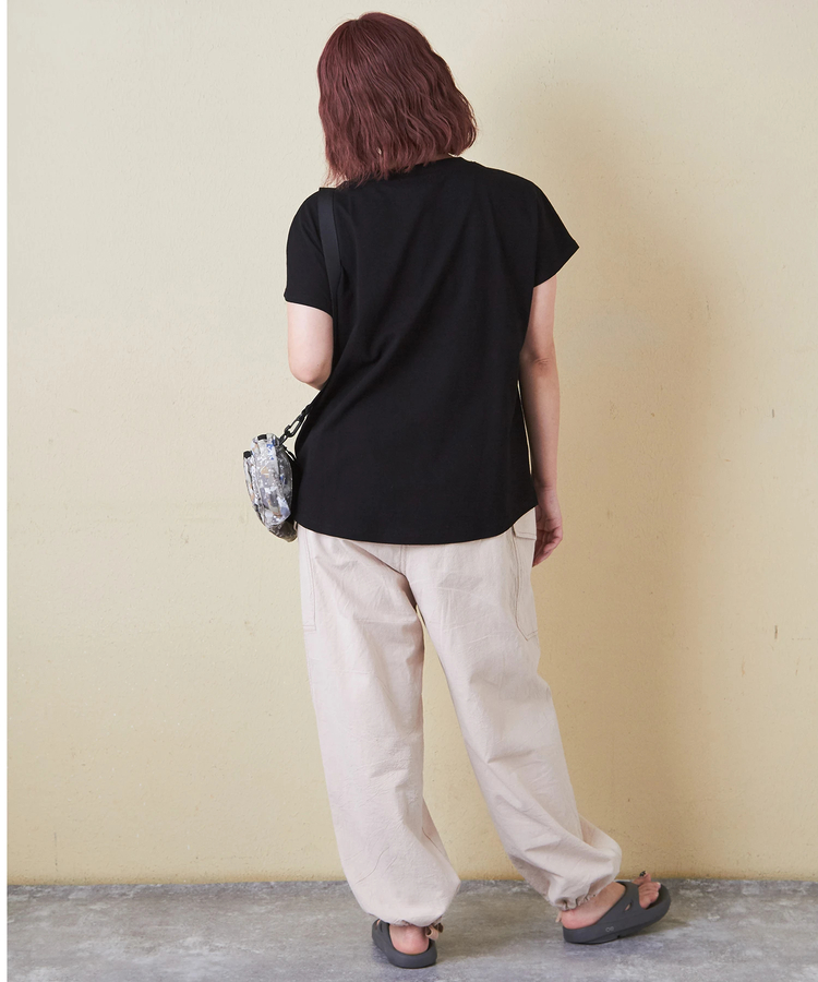 CUBE SUGAR(キューブシュガー) |【6/12(木)販売】21/-OE天竺 フレンチスリーブ ブラシ刺繍 ロゴ Tシャツ