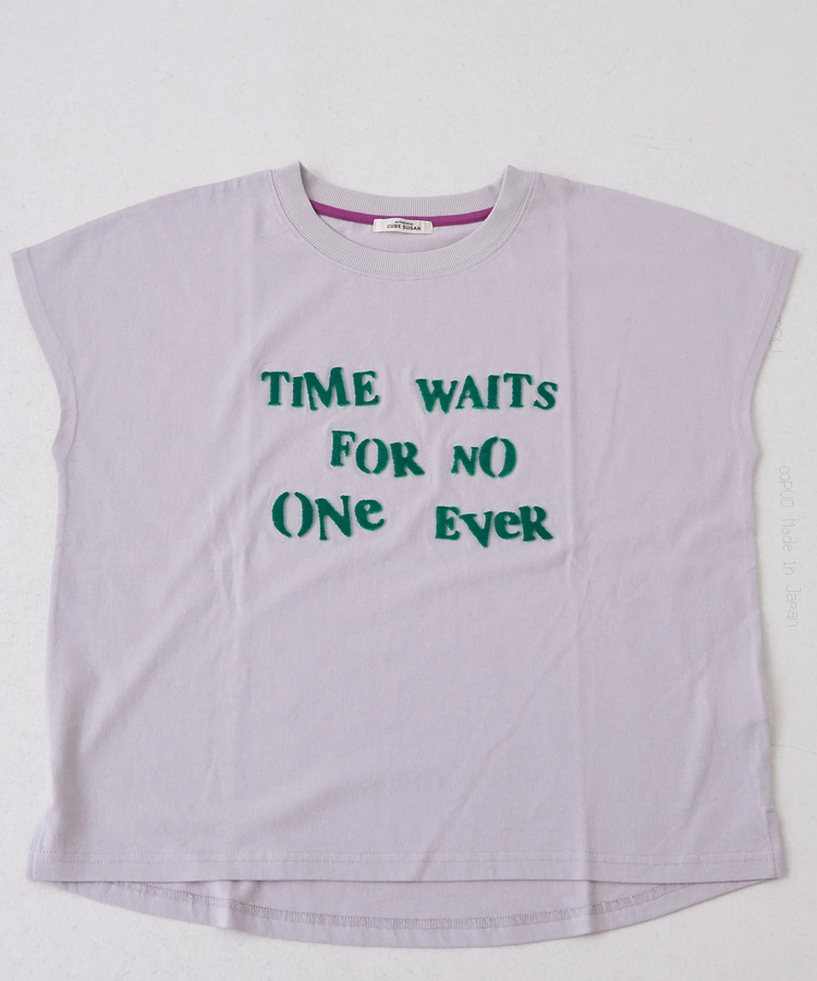 CUBE SUGAR(キューブシュガー) |【6/12(木)販売】21/-OE天竺 フレンチスリーブ ブラシ刺繍 ロゴ Tシャツ