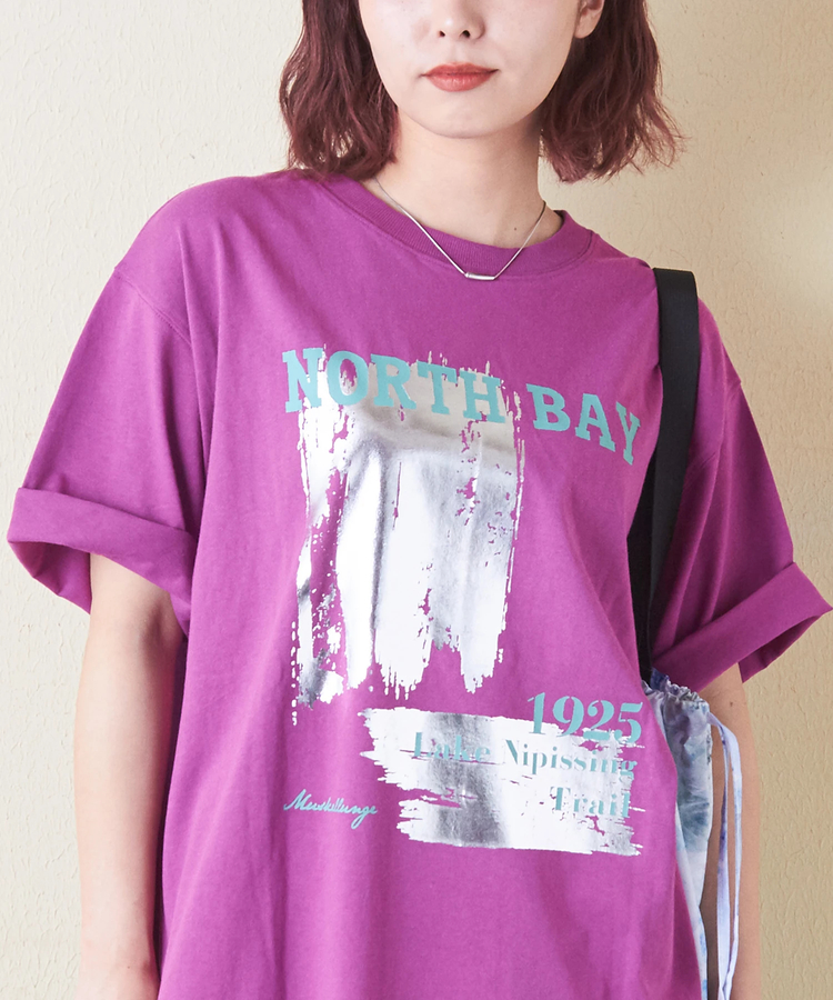 CUBE SUGAR(キューブシュガー) |【6/12(木)販売】21/-OE天竺 箔プリント ロゴ Tシャツ