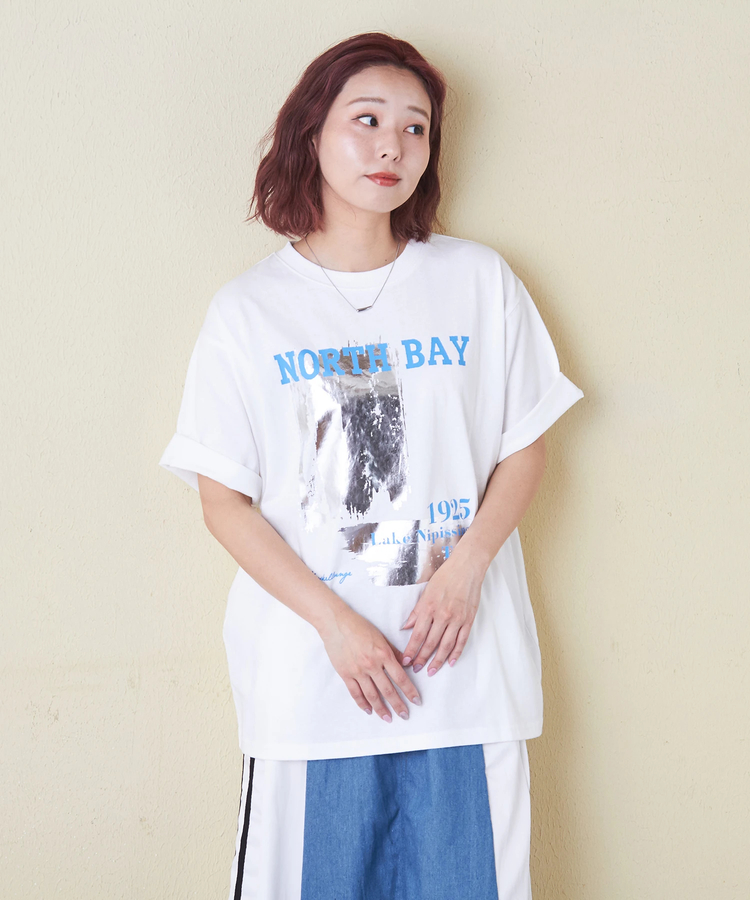 CUBE SUGAR(キューブシュガー) |【6/12(木)販売】21/-OE天竺 箔プリント ロゴ Tシャツ