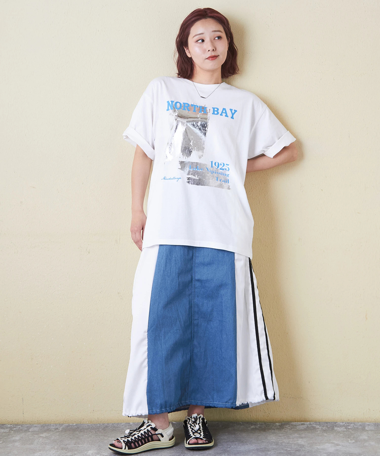 CUBE SUGAR(キューブシュガー) |【6/12(木)販売】21/-OE天竺 箔プリント ロゴ Tシャツ
