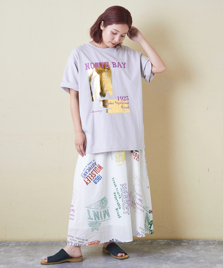 CUBE SUGAR(キューブシュガー) |【6/12(木)販売】21/-OE天竺 箔プリント ロゴ Tシャツ