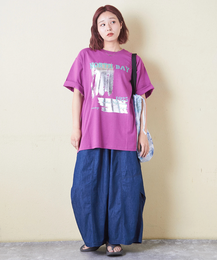 CUBE SUGAR(キューブシュガー) |【6/12(木)販売】21/-OE天竺 箔プリント ロゴ Tシャツ