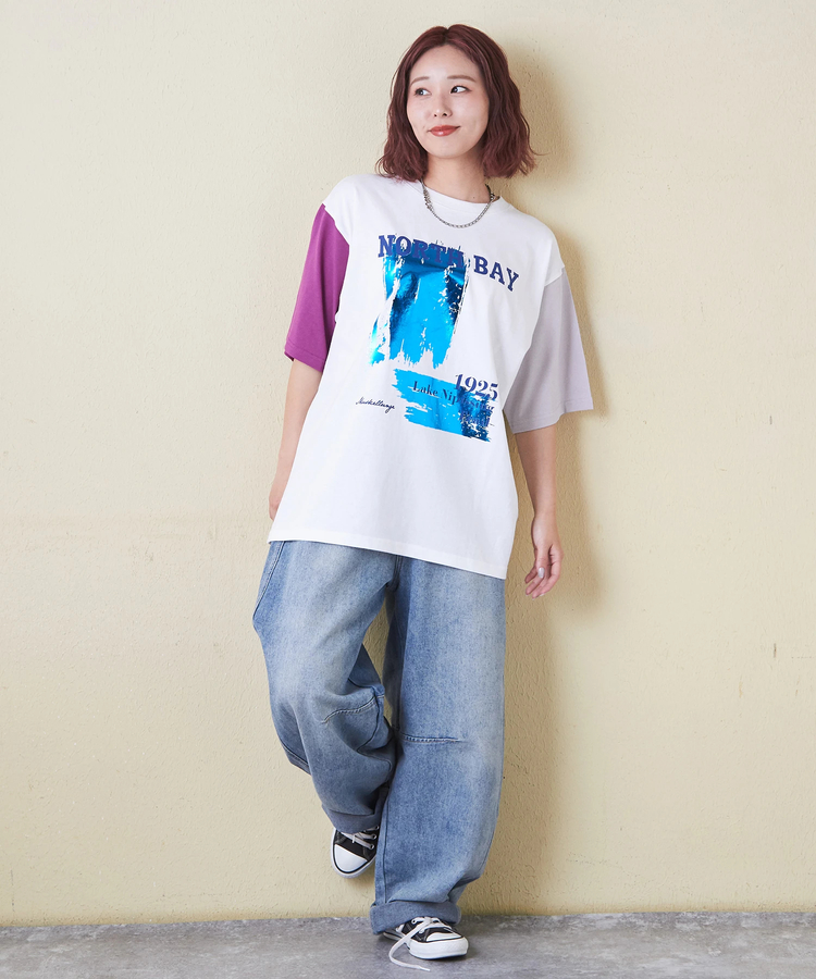 CUBE SUGAR(キューブシュガー) |【6/12(木)販売】21/-OE天竺 箔プリント ロゴ Tシャツ