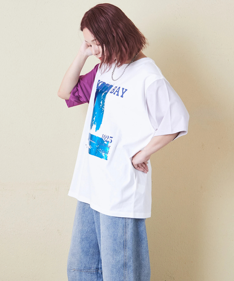 CUBE SUGAR(キューブシュガー) |【6/12(木)販売】21/-OE天竺 箔プリント ロゴ Tシャツ