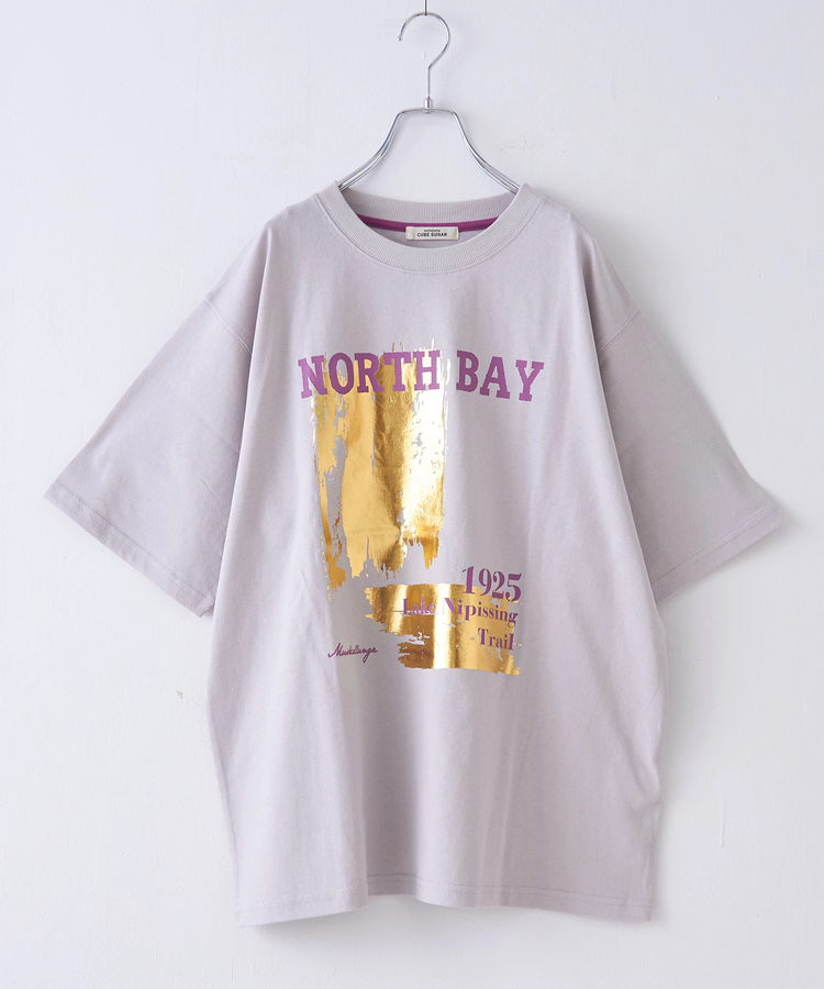 CUBE SUGAR(キューブシュガー) |【6/12(木)販売】21/-OE天竺 箔プリント ロゴ Tシャツ