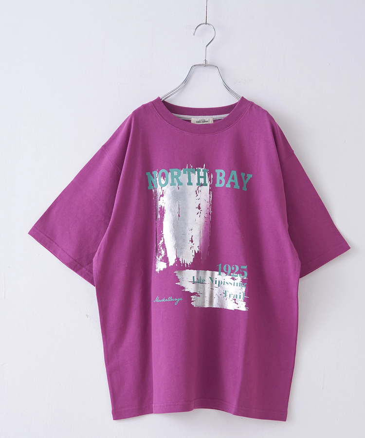 CUBE SUGAR(キューブシュガー) |【6/12(木)販売】21/-OE天竺 箔プリント ロゴ Tシャツ