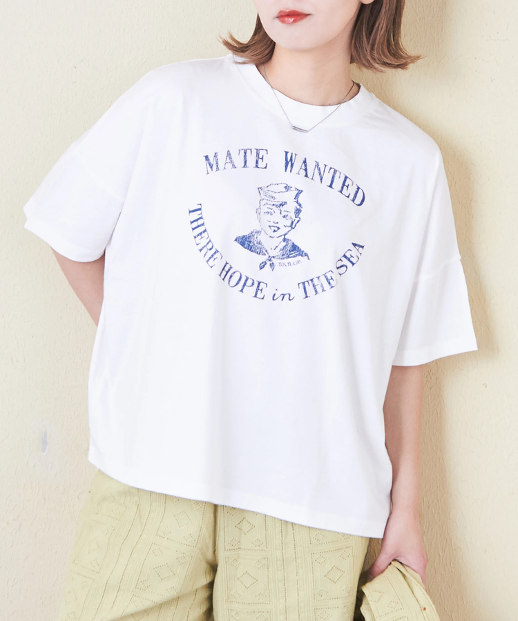 CUBE SUGAR(キューブシュガー) |32/-天竺 前後 プリント Tシャツ