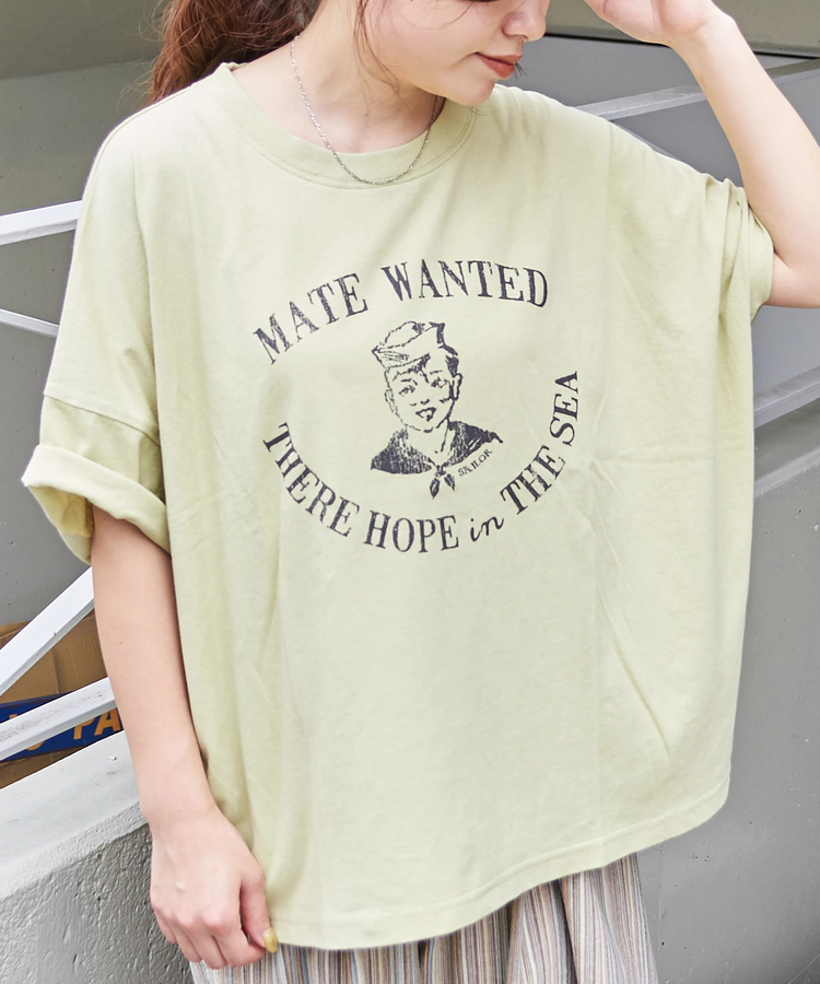 CUBE SUGAR(キューブシュガー) |32/-天竺 前後 プリント Tシャツ