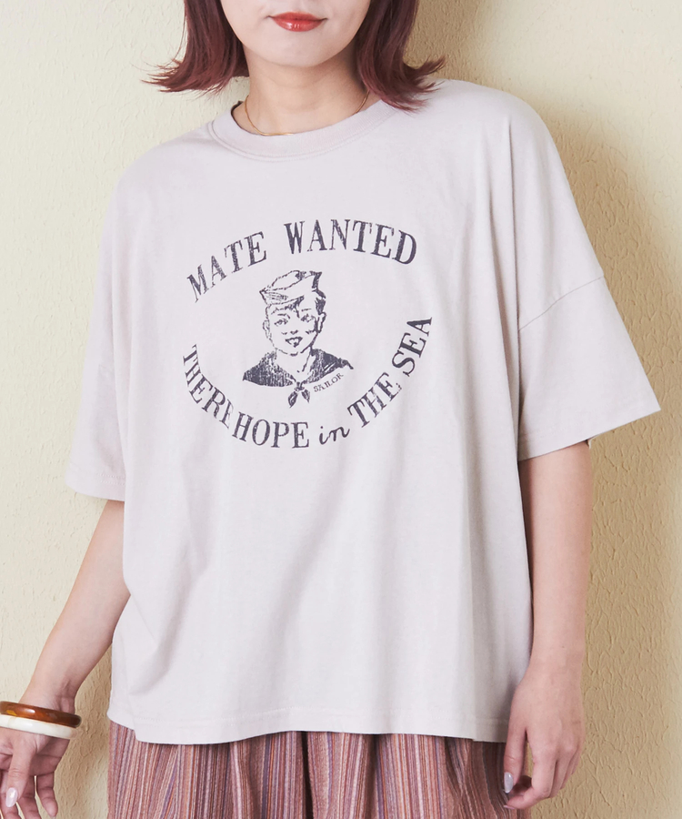 CUBE SUGAR(キューブシュガー) |32/-天竺 前後 プリント Tシャツ