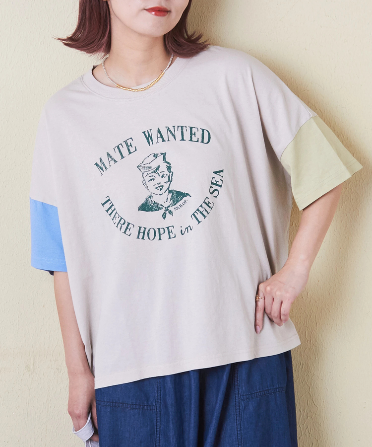 CUBE SUGAR(キューブシュガー) |32/-天竺 前後 プリント Tシャツ