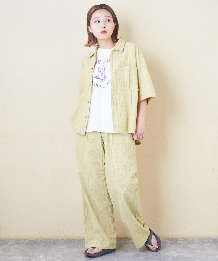 CUBE SUGAR(キューブシュガー) |32/-天竺 前後 プリント Tシャツ