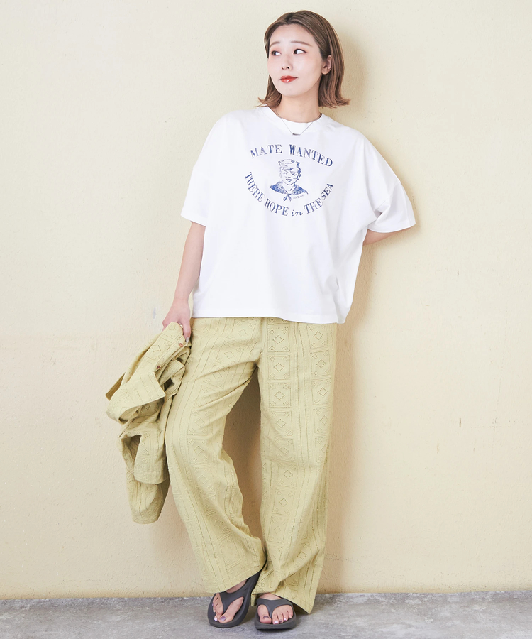 CUBE SUGAR(キューブシュガー) |32/-天竺 前後 プリント Tシャツ