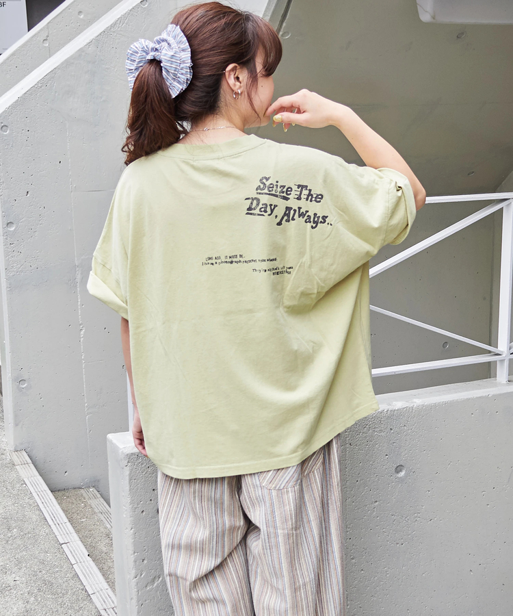 CUBE SUGAR(キューブシュガー) |32/-天竺 前後 プリント Tシャツ