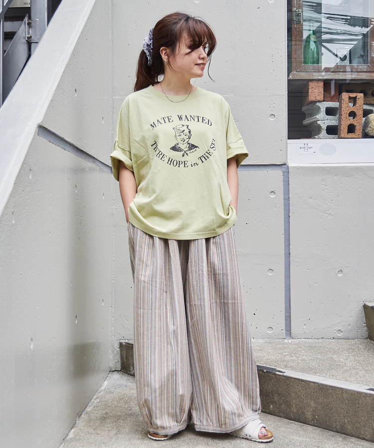 CUBE SUGAR(キューブシュガー) |32/-天竺 前後 プリント Tシャツ