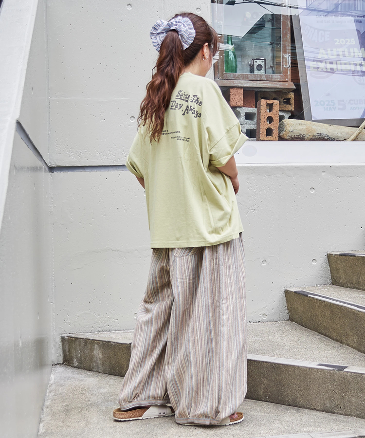 CUBE SUGAR(キューブシュガー) |32/-天竺 前後 プリント Tシャツ