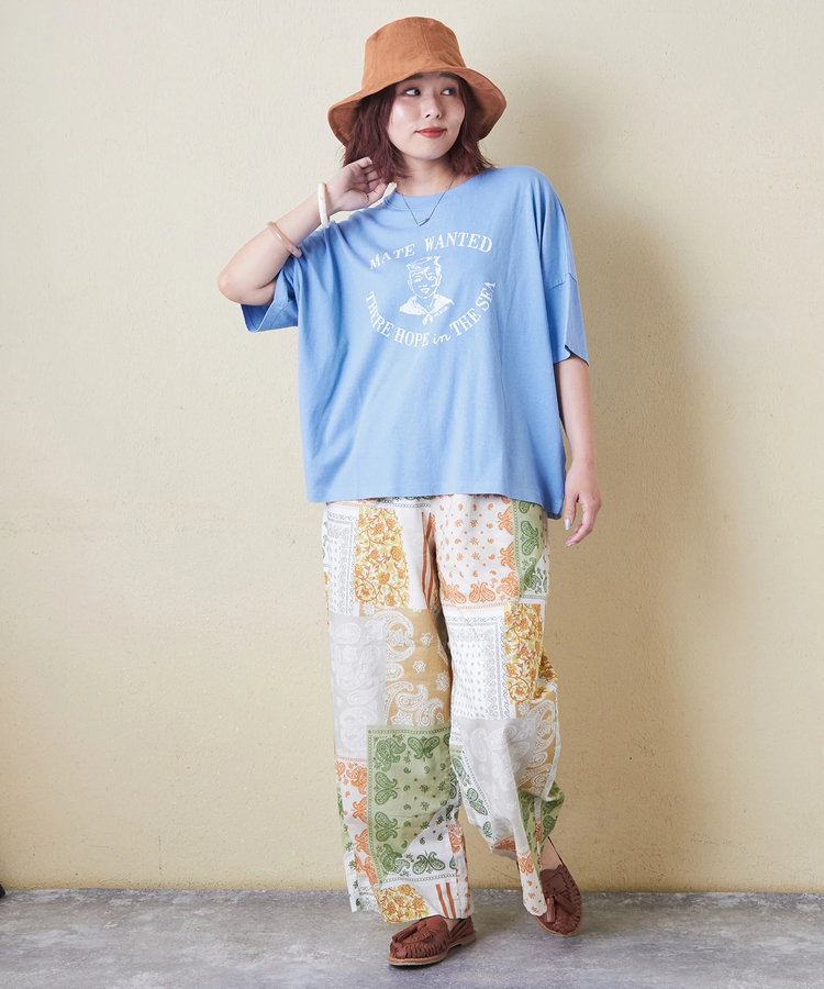 CUBE SUGAR(キューブシュガー) |32/-天竺 前後 プリント Tシャツ