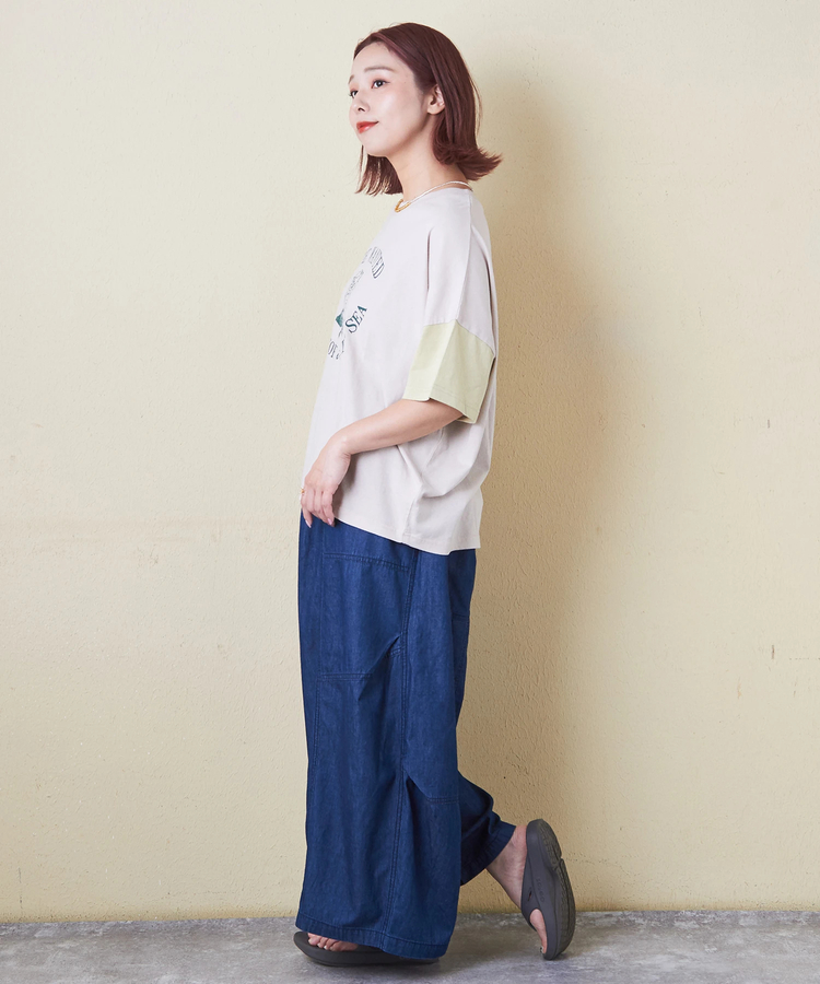 CUBE SUGAR(キューブシュガー) |32/-天竺 前後 プリント Tシャツ