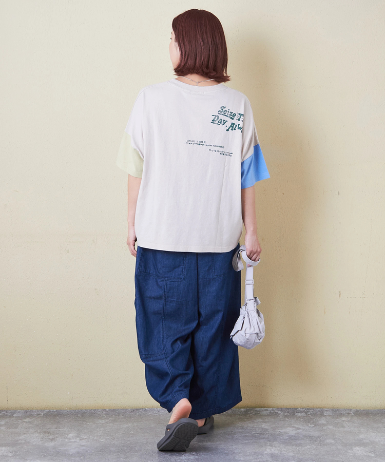 CUBE SUGAR(キューブシュガー) |32/-天竺 前後 プリント Tシャツ