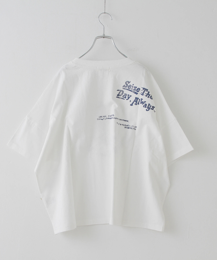 CUBE SUGAR(キューブシュガー) |32/-天竺 前後 プリント Tシャツ