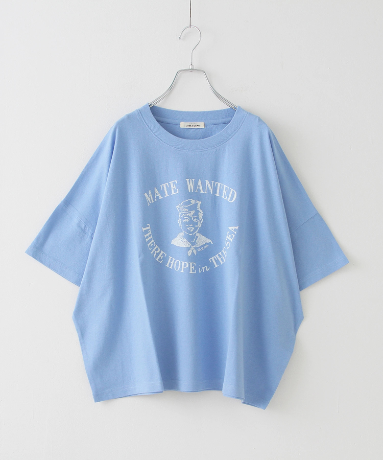 CUBE SUGAR(キューブシュガー) |32/-天竺 前後 プリント Tシャツ