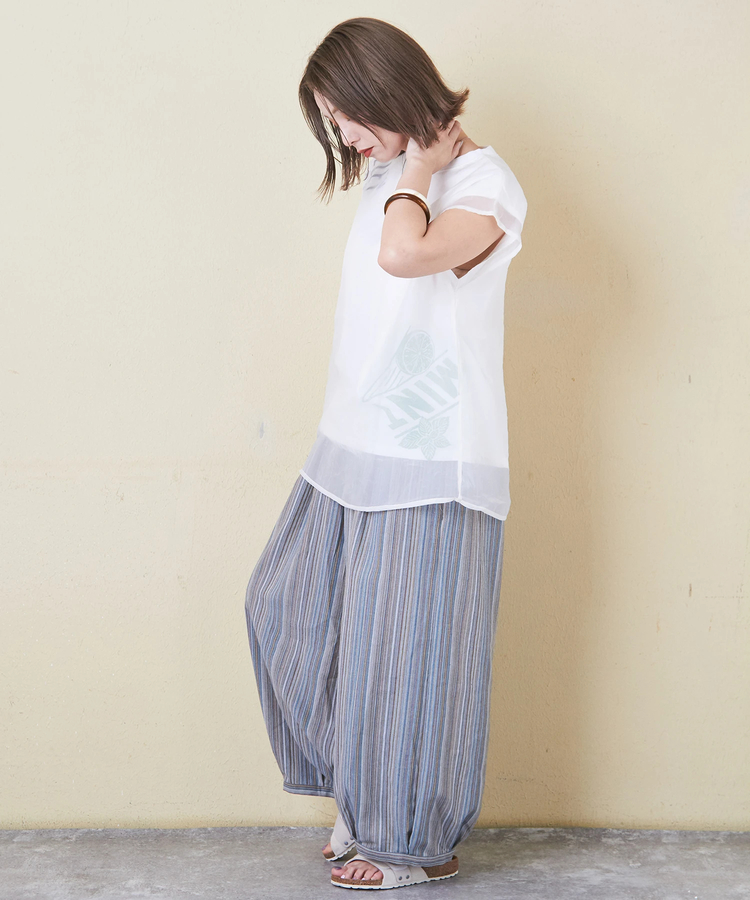CUBE SUGAR(キューブシュガー) |32/-天竺 シアー レイヤード Tシャツ