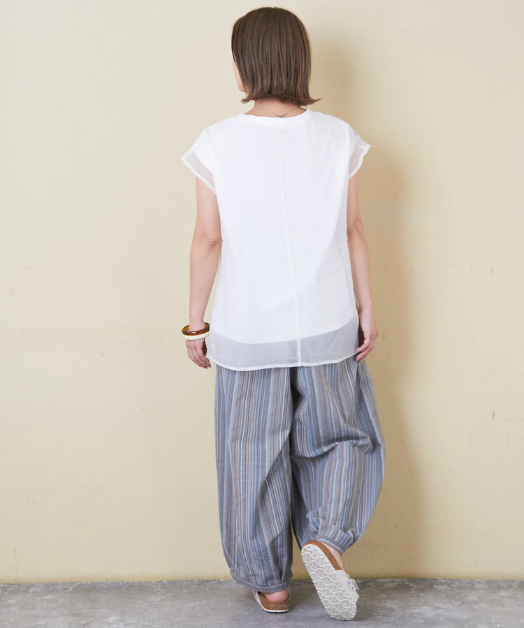 CUBE SUGAR(キューブシュガー) |32/-天竺 シアー レイヤード Tシャツ