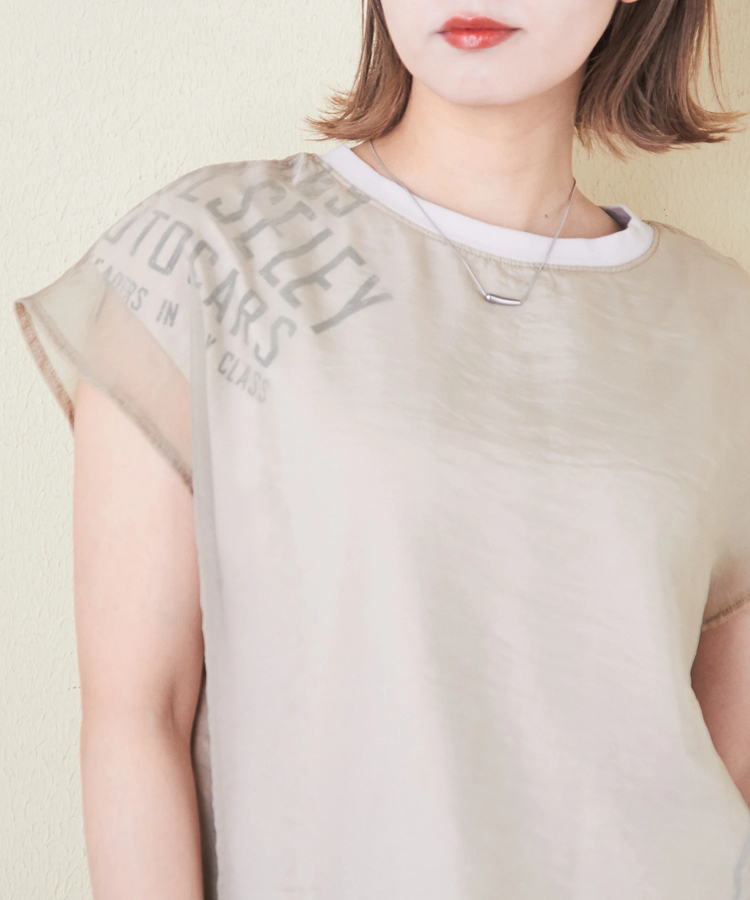 CUBE SUGAR(キューブシュガー) |32/-天竺 シアー レイヤード Tシャツ