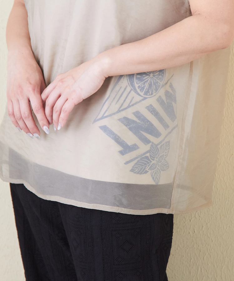 CUBE SUGAR(キューブシュガー) |32/-天竺 シアー レイヤード Tシャツ