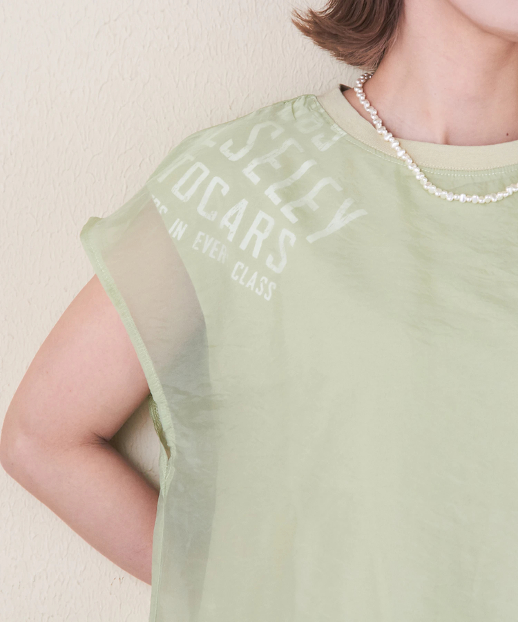 CUBE SUGAR(キューブシュガー) |32/-天竺 シアー レイヤード Tシャツ