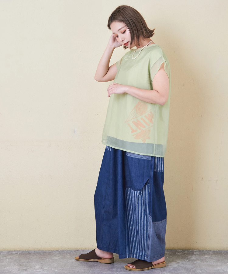 CUBE SUGAR(キューブシュガー) |32/-天竺 シアー レイヤード Tシャツ