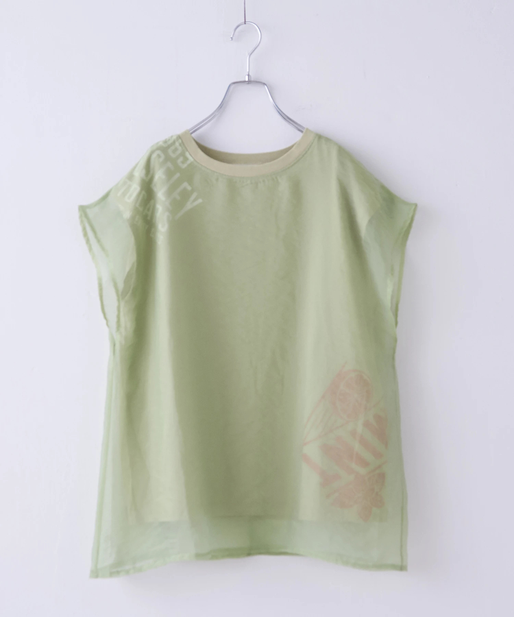 CUBE SUGAR(キューブシュガー) |32/-天竺 シアー レイヤード Tシャツ