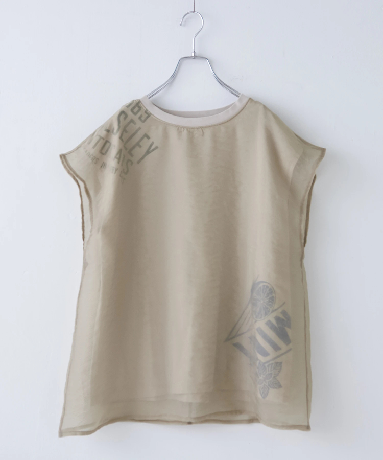 CUBE SUGAR(キューブシュガー) |32/-天竺 シアー レイヤード Tシャツ