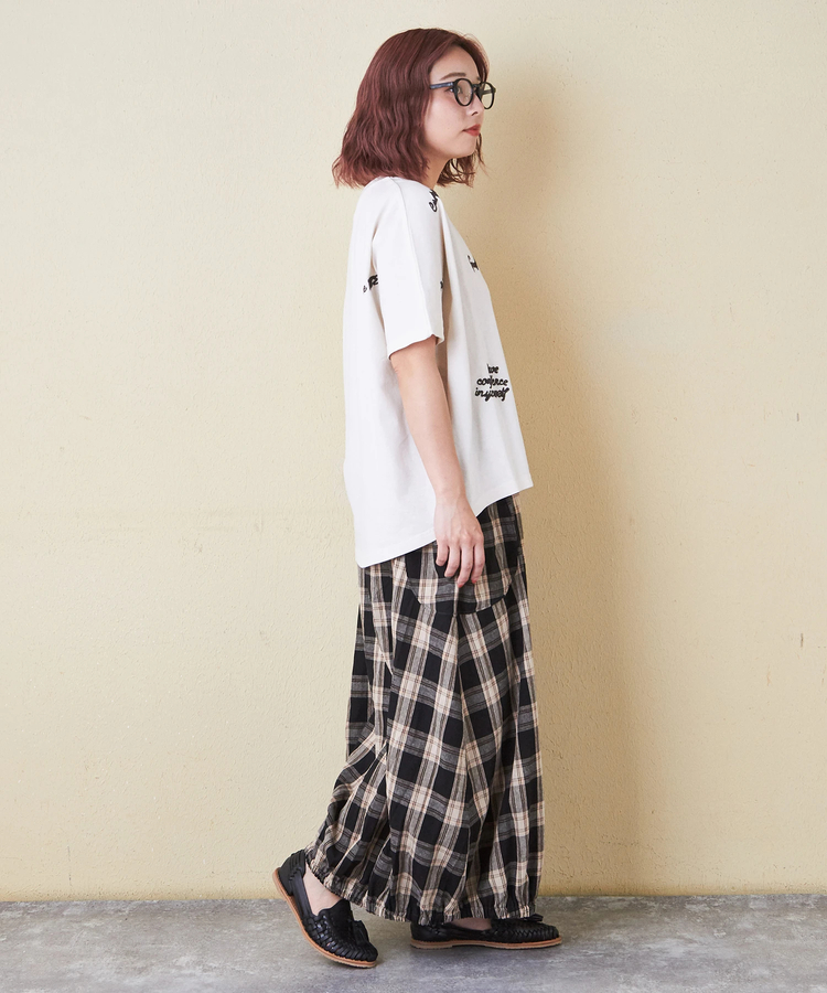 CUBE SUGAR(キューブシュガー) |21/-OE天竺 ランダム ロゴ 刺繍 Tシャツ