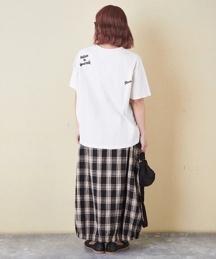 CUBE SUGAR(キューブシュガー) |21/-OE天竺 ランダム ロゴ 刺繍 Tシャツ
